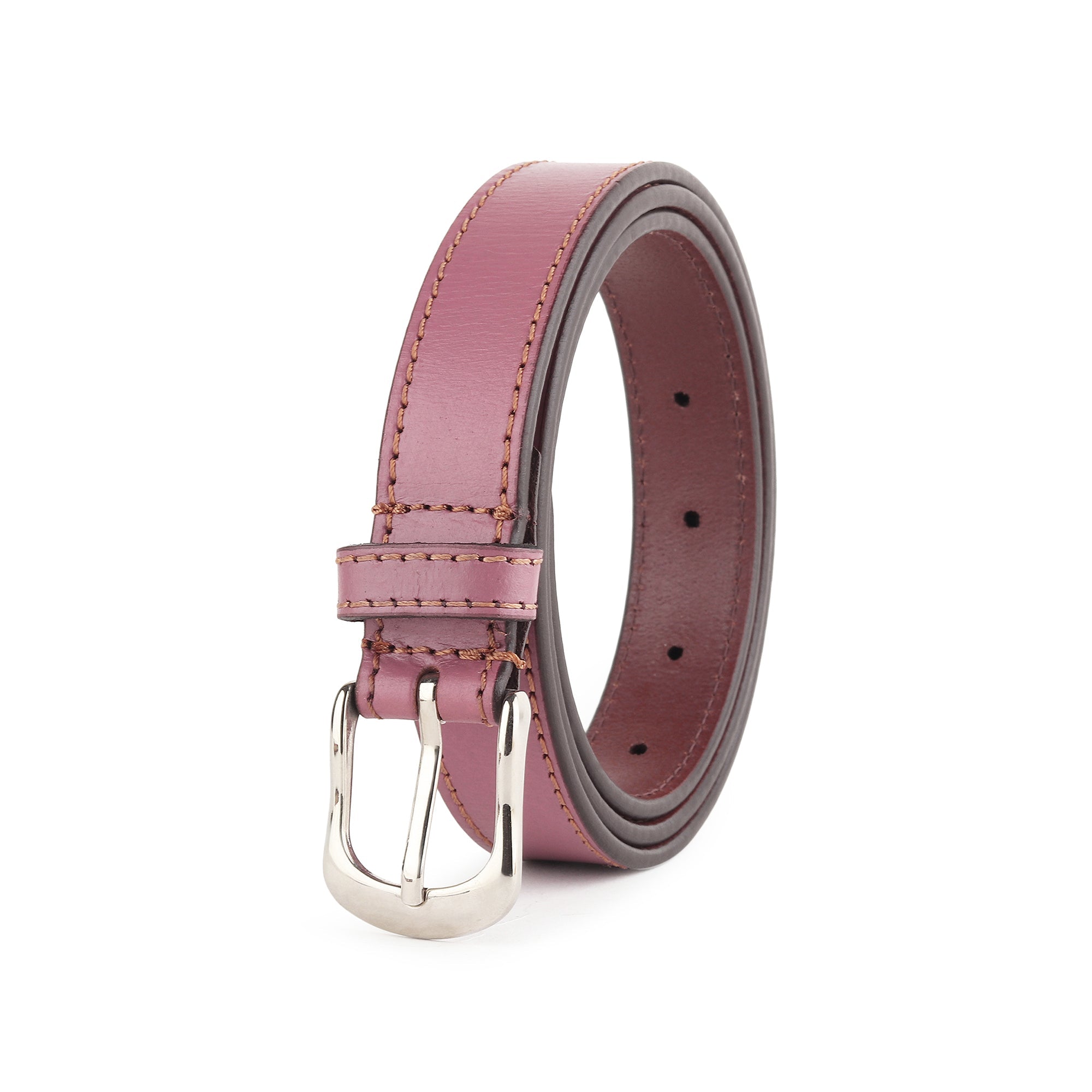 Women's Slim Leather Belt - Viola Purple thumbnail 24
