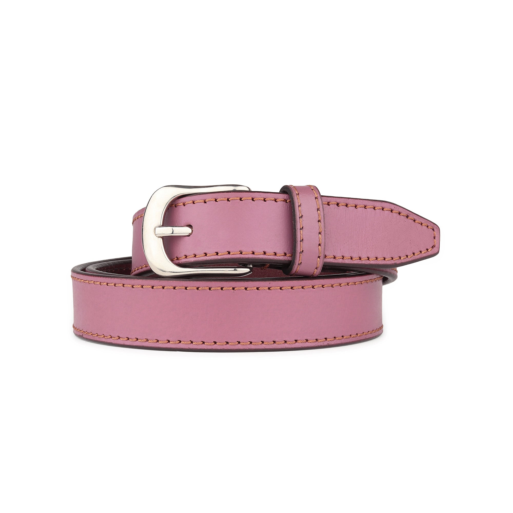 Women's Slim Leather Belt - Viola Purple thumbnail 54