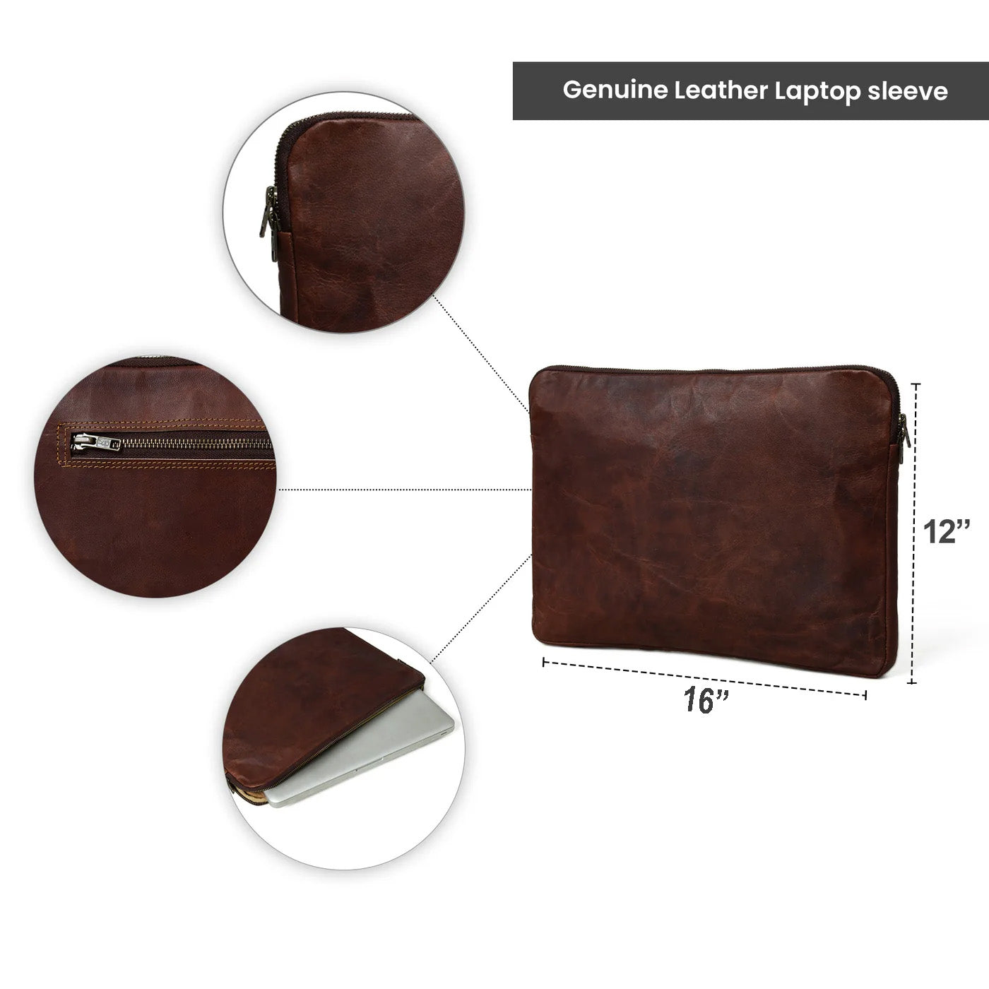 Zento Laptop Sleeve - Dark Brown thumbnail 12