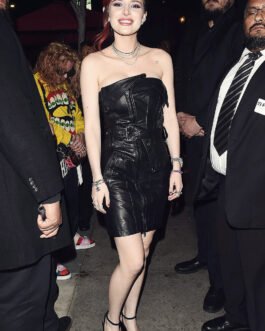 Bella Thorne was spotted arriving at Avenue nightclub – Leather Dress