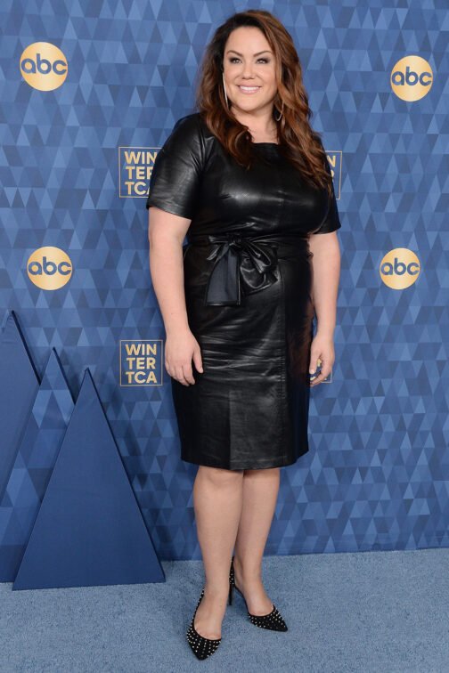 Katy Mixon at ABC TCA Winter Press Tour 2020 - Leather Dress