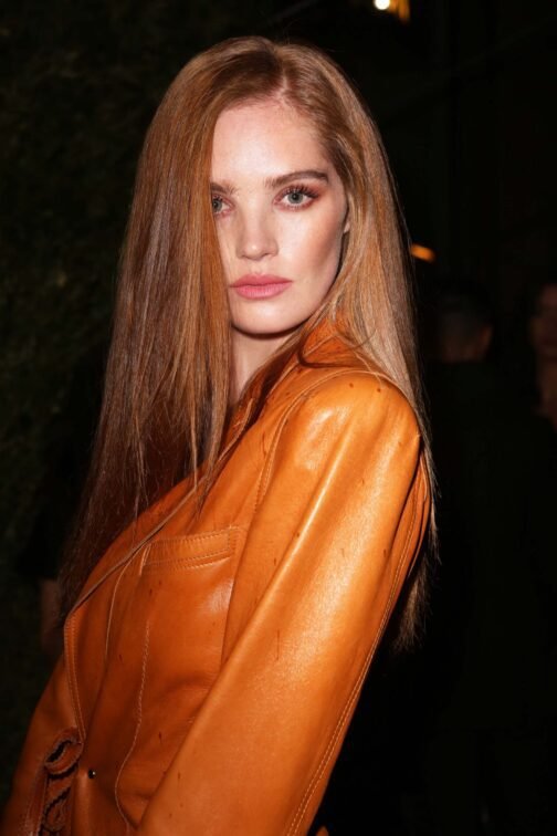 Alexina Graham arrives for the LAvenue - Leather Dress - Image 4