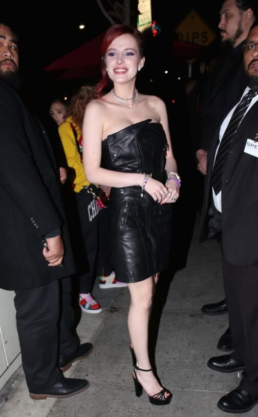 Bella Thorne was spotted arriving at Avenue nightclub - Leather Dress - Image 3