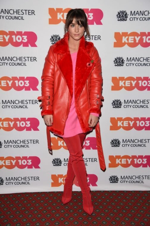 Brooke Vincent at Manchester Xmas Switch On - Leather Jacket