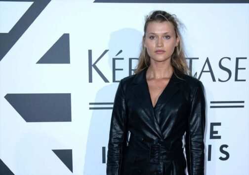 Chloe Lecareux at Kerastase party - Leather Dress - Image 3