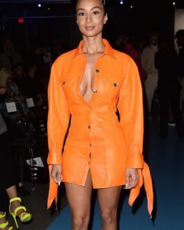 Draya Michele at the Christian Cowan PowerPuff Girls Fashion Show – Leather Dress