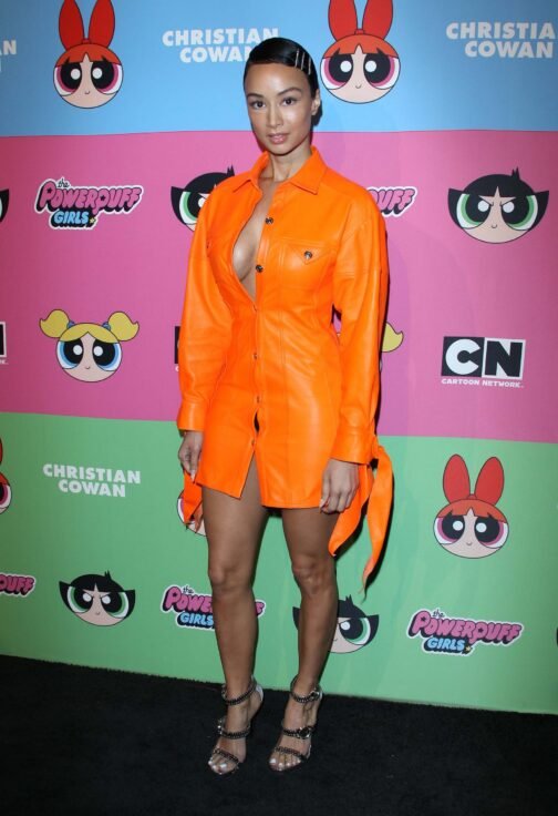 Draya Michele at the Christian Cowan PowerPuff Girls Fashion Show - Leather Dress