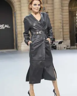 Geri Halliwell walks the runway during the Le Defile LOreal Paris Show - Leather Dress