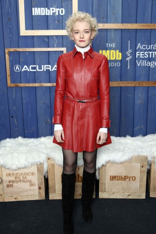 Julia Garner at the IMDb Studio - Leather Dress