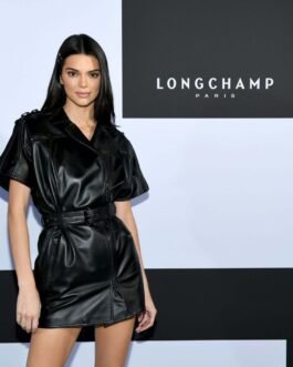 Kendall Jenner at Long Champs Fashion Show – Leather Dress