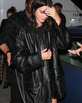 Kendall Jenner seen arriving with Jaiden Smith – Leather Jacket