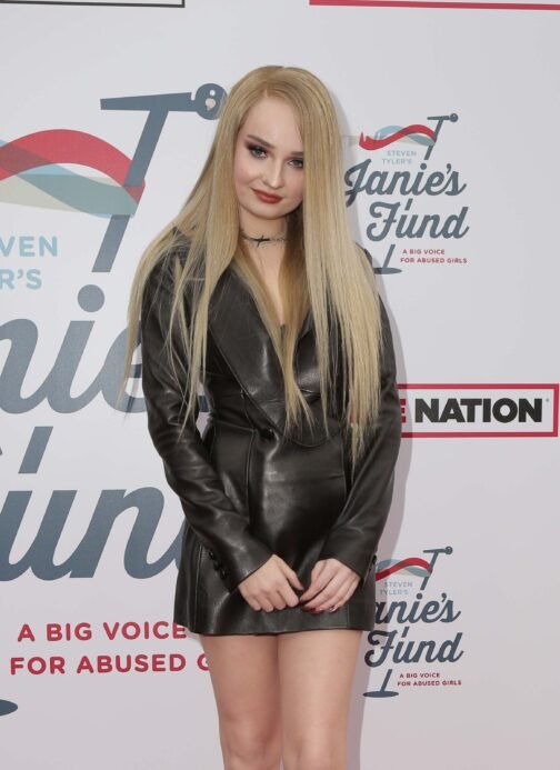 Kim Petras at Steven Tylers GRAMMY Awards Viewing Party - Leather Dress - Image 2