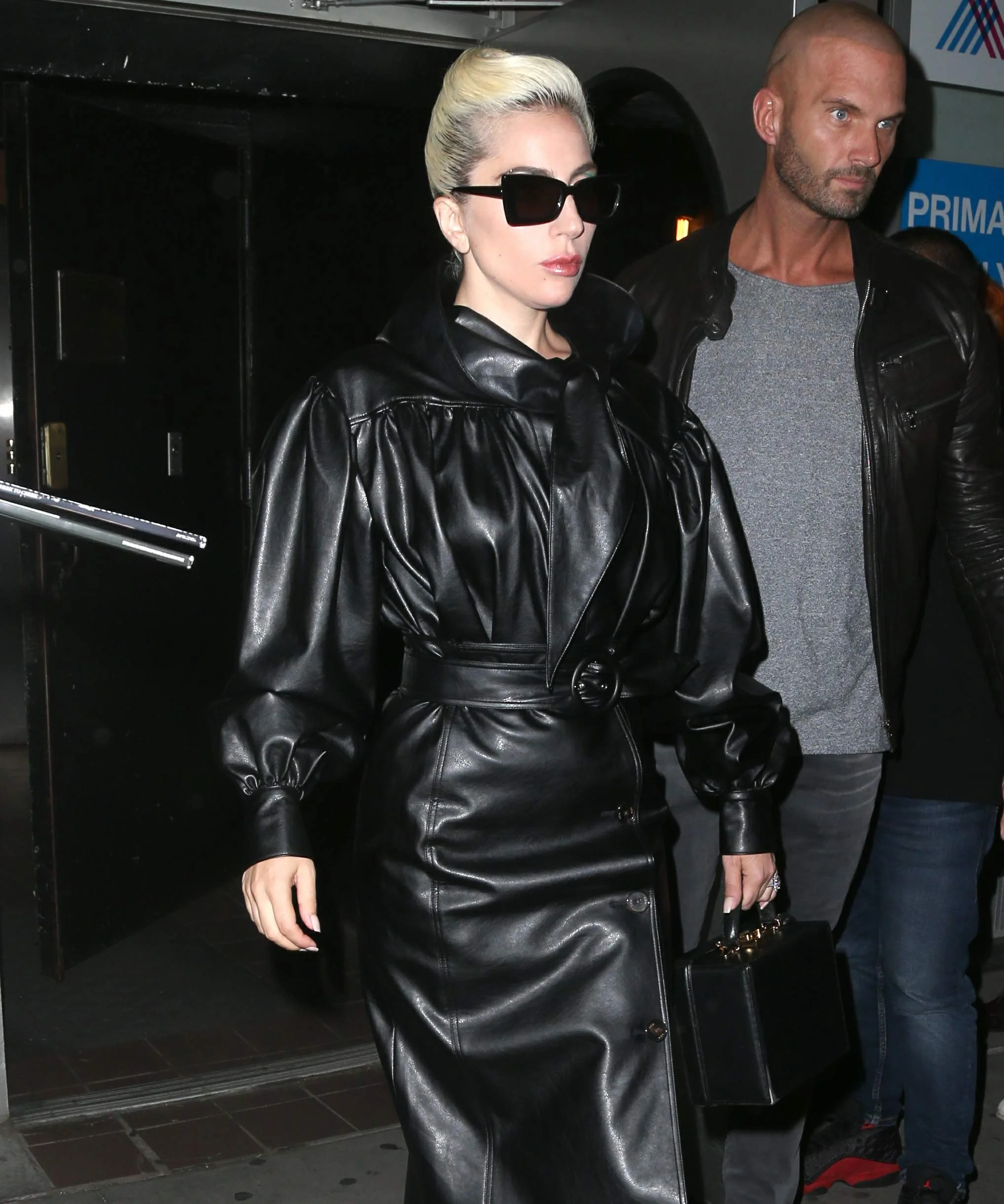 Lady Gaga leaving Electric Lady Studios - Leather Dress - Image 2
