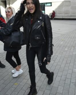 Madison Beer out and about in London – Leather Jacket