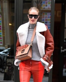 Rosie Huntington Whiteley out in NYC - Leather Jacket