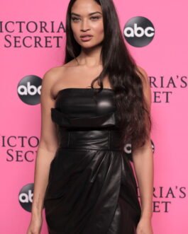 Shanina Shaik at 2018 Victorias Secret Viewing Party – Leather Dress