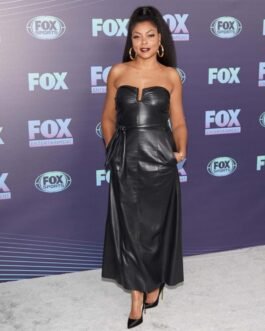 Taraji P Henson at Fox Upfront Presentation - Leather Dress