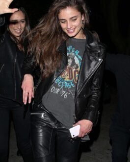 Taylor Hill leaving The Peppermint Club – Leather Jacket