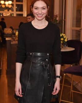 Eleanor Tomlinson attends Press night for La Boheme – Leather Skirt