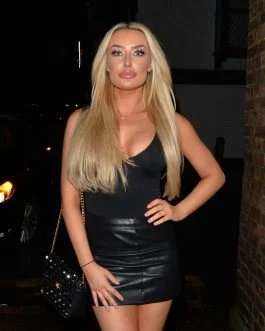 Chloe Crowhurst attends Sheesh Chigwell – Leather Skirt