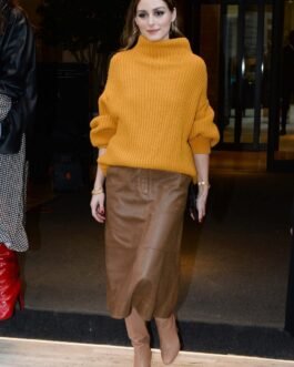 Olivia Palermo is seen leaving her hotel – Leather Skirt