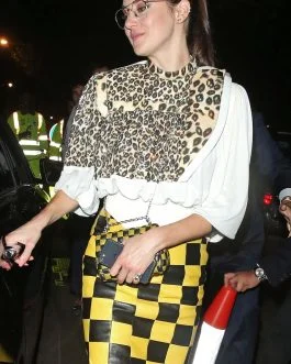 Shailene Woodley leaving Annabels – Leather Skirt