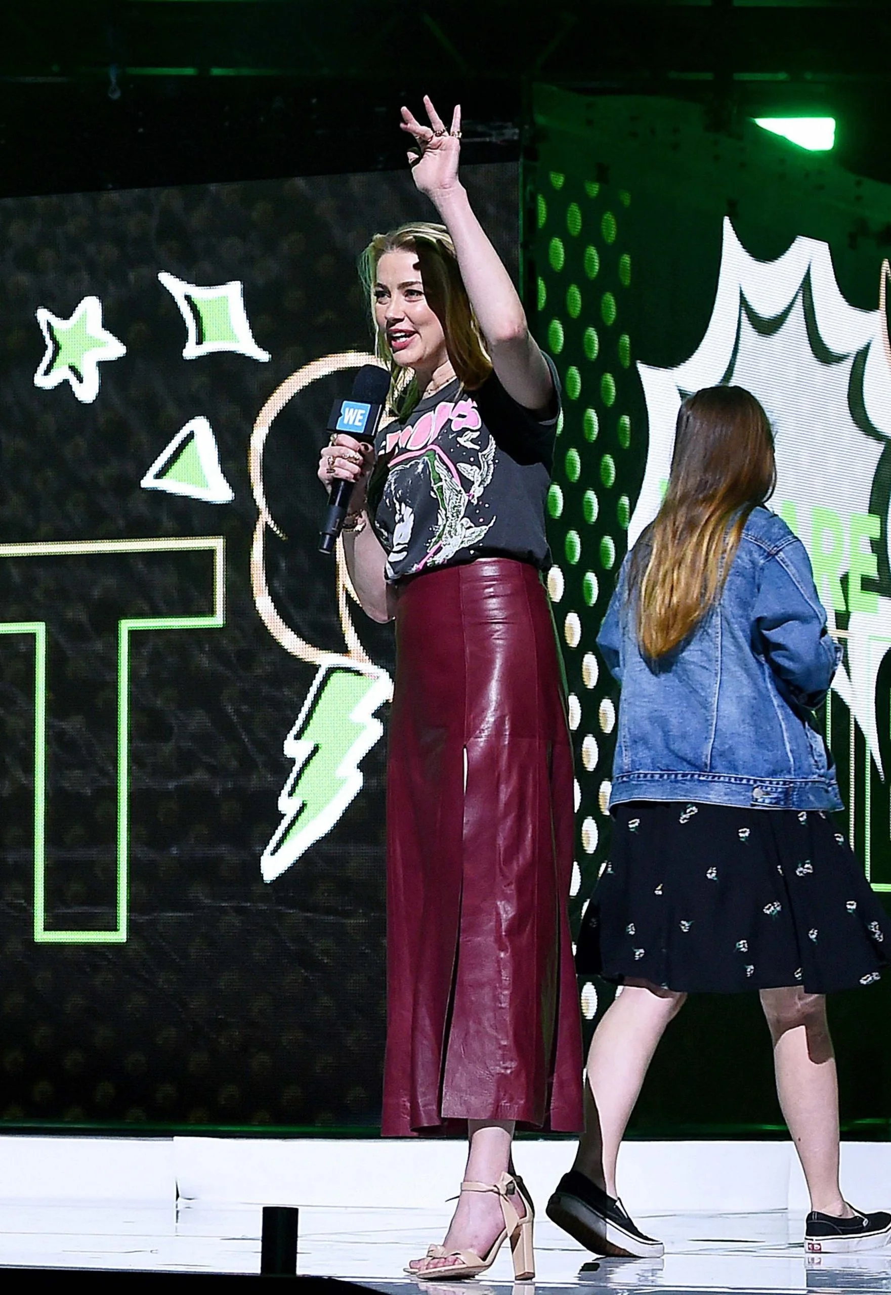 Amber Heard at WE Day New York - Leather Skirt - Image 3