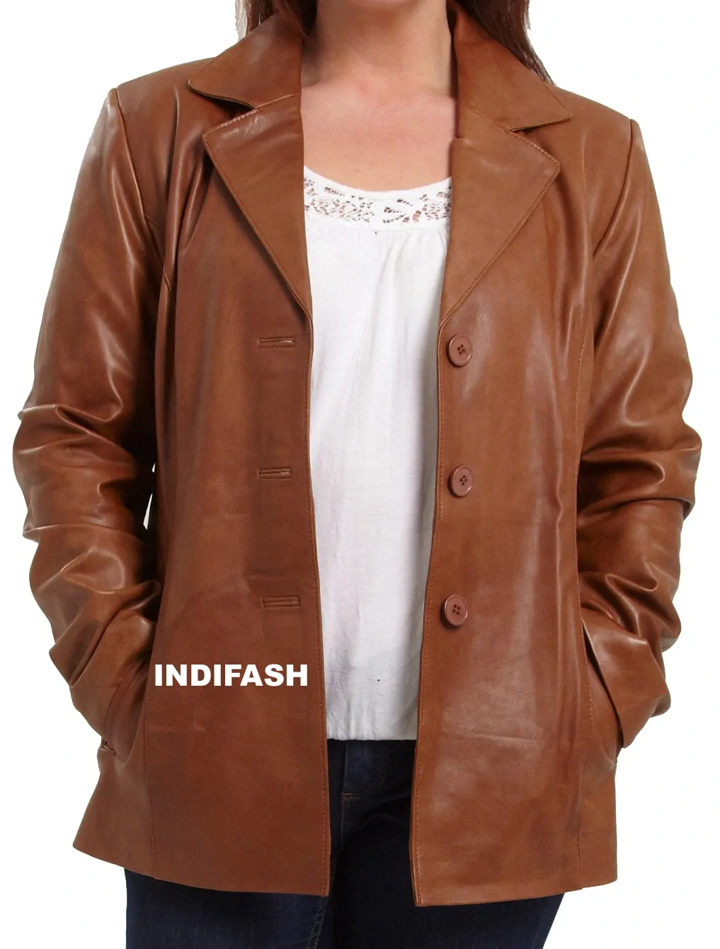 Womens Leather Jacket - LJF041