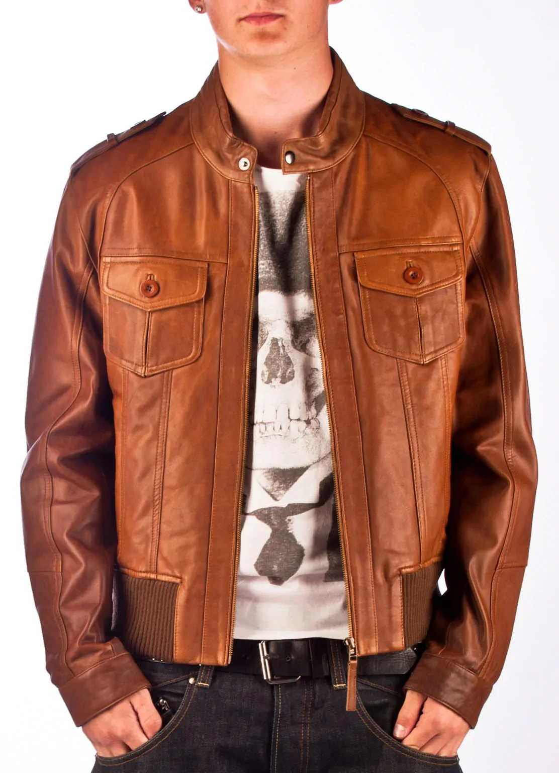 Mens Leather Jacket - LJM093