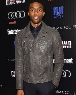 Chadwick Boseman Leather Jacket #1