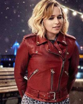 Emilia Clarke Last Christmas Leather Jacket