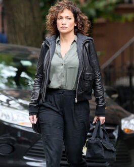 Jennifer Lopez Shades Of Blue Leather Jacket