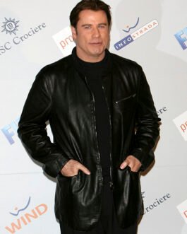 John Travolta Leather Blazer