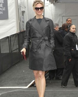 Renee Zellweger Leather Long Coat