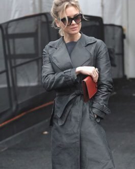 Renee Zellweger Leather Long Coat