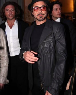 Robert Downey Jr Leather Blazer #1