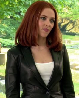 Scarlett Johansson The Winter Soldier Leather Blazer