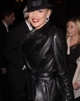 Sharon Stone Leather Trench Coat