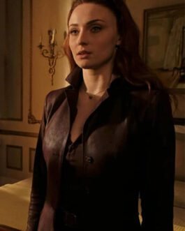 Sophie Turner Dark Phoenix Leather Long Coat