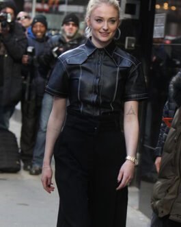 Sophie Turner Leather Shirt