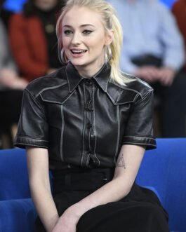 Sophie Turner Leather Shirt