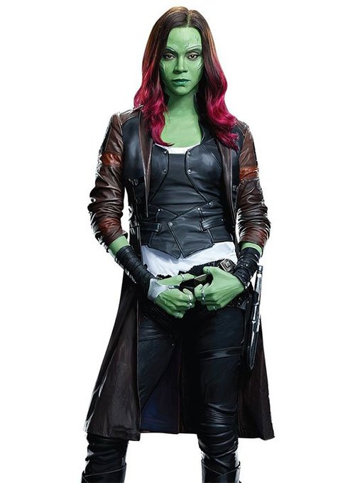 Zoe Saldana Guardians Of The Galaxy Vol 2 Leather Coat