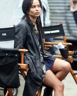 Zoe Kravitz Leather Long Coat